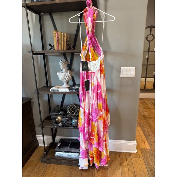 retrofete Ina Chiffon Maxi Dress Bianco Primavera Womens Size Medium - Picture 9 of 13